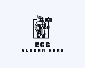 Strong Barbarian Man Logo