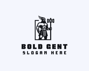 Strong Barbarian Man logo design