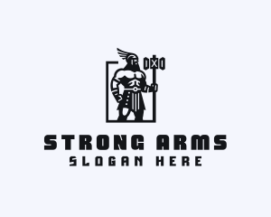 Strong Barbarian Man logo design