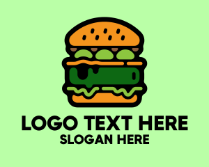 Red Burger - Vegetarian Vegan Burger Hamburger logo design