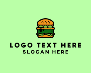 Vegetarian Food - Vegetarian Vegan Burger Hamburger logo design