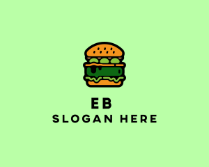 Eat - Vegetarian Vegan Burger Hamburger logo design