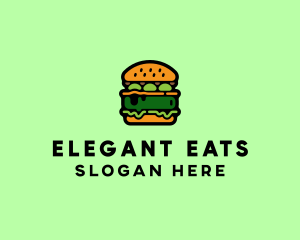 Vegetarian Vegan Burger Hamburger logo design