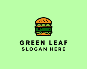 Vegetarian Vegan Burger Hamburger logo design