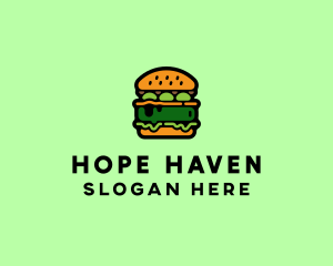 Eat - Vegetarian Vegan Burger Hamburger logo design