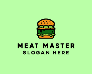 Vegetarian Vegan Burger Hamburger logo design