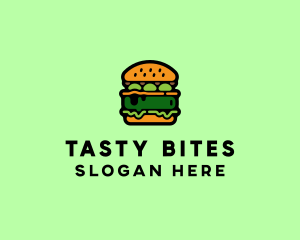 Cafeteria - Vegetarian Vegan Burger Hamburger logo design
