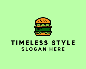 Iconic - Vegetarian Vegan Burger Hamburger logo design