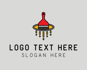 Paint - Paint Brush Bucket logo design