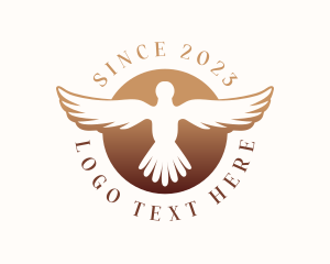 Round - Dove Bird Wings logo design