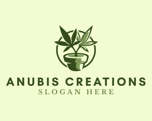 Organic Marijuana Plant logo design