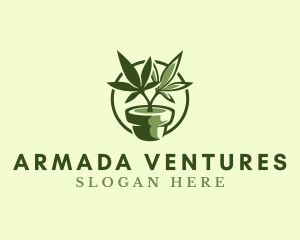 Organic Marijuana Plant logo design