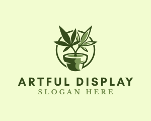 Organic Marijuana Plant logo design