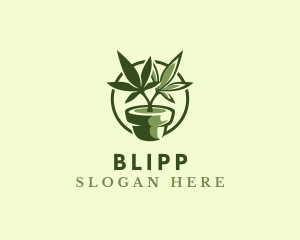 Organic Marijuana Plant logo design