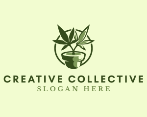 Organic Marijuana Plant logo design