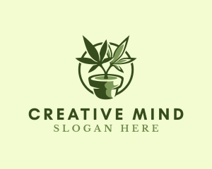 Organic Marijuana Plant logo design