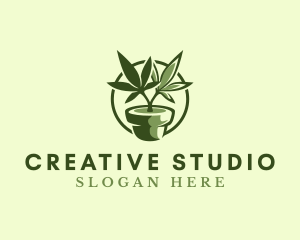 Organic Marijuana Plant logo design