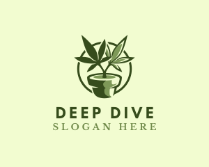 Organic Marijuana Plant logo design