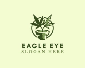 Organic Marijuana Plant logo design