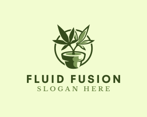 Organic Marijuana Plant logo design