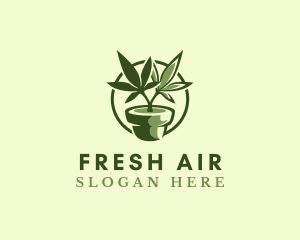 Organic Marijuana Plant logo design