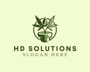 Organic Marijuana Plant logo design