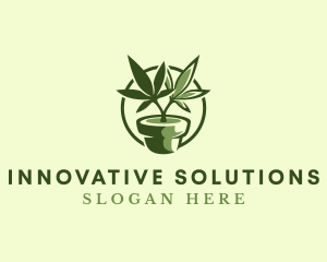 Organic Marijuana Plant logo design