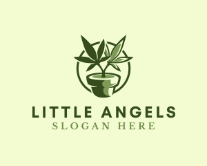 Organic Marijuana Plant logo design