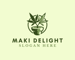 Organic Marijuana Plant logo design