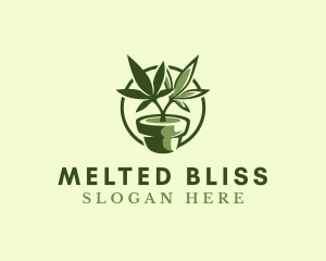 Organic Marijuana Plant logo design