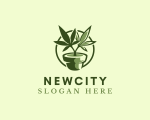 Organic Marijuana Plant logo design