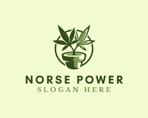 Organic Marijuana Plant logo design