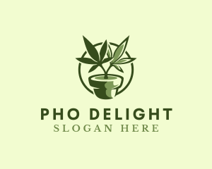 Organic Marijuana Plant logo design