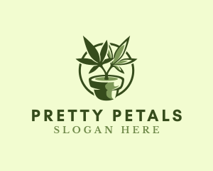 Organic Marijuana Plant logo design