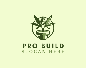 Organic Marijuana Plant logo design