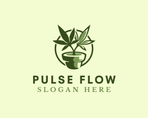 Organic Marijuana Plant logo design