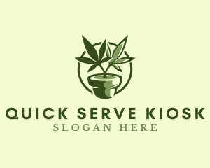 Organic Marijuana Plant logo design