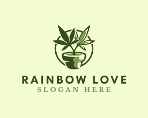 Organic Marijuana Plant logo design