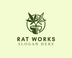 Organic Marijuana Plant logo design