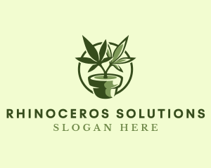 Organic Marijuana Plant logo design