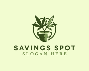 Organic Marijuana Plant logo design