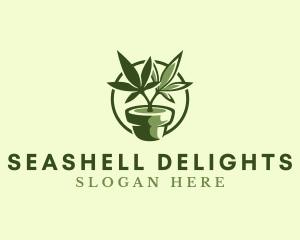 Organic Marijuana Plant logo design