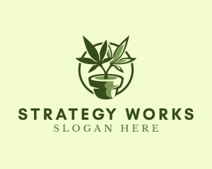 Organic Marijuana Plant logo design