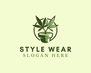 Organic Marijuana Plant logo design