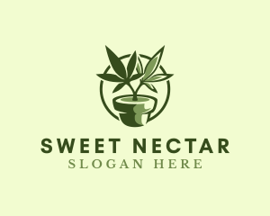 Organic Marijuana Plant logo design