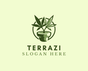 Organic Marijuana Plant logo design