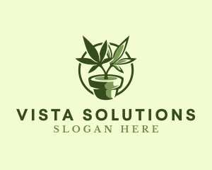 Organic Marijuana Plant logo design