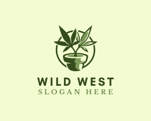 Organic Marijuana Plant logo design