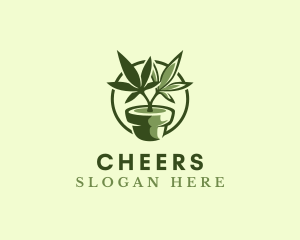 Treatment - Organic Marijuana Plant logo design