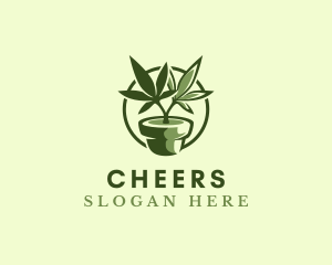 Organic Marijuana Plant logo design